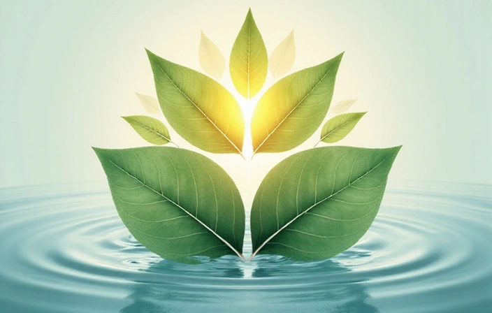 Imagine a elementelor naturale interconectate, simbolizând echilibrul